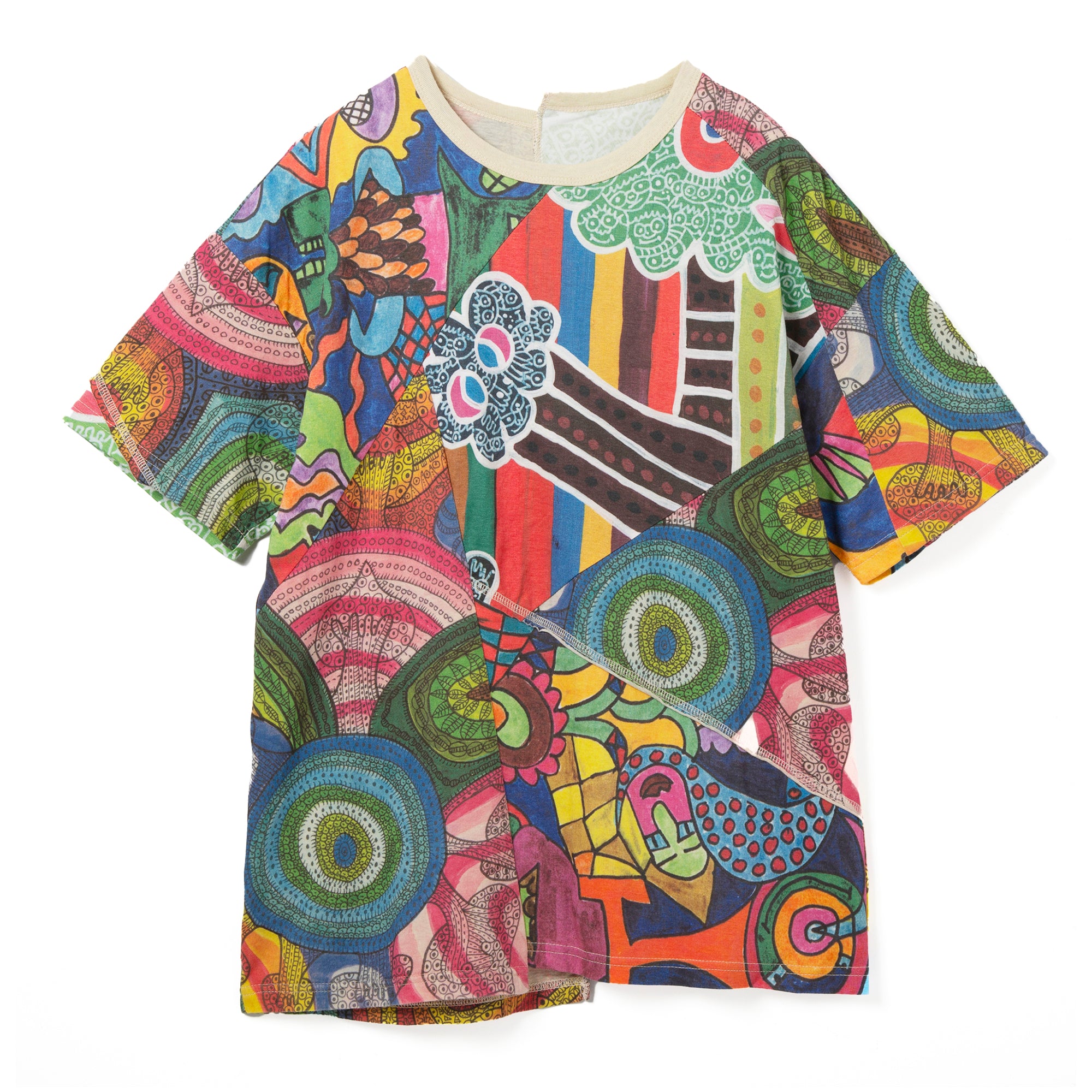 パッチワークTシャツ(カラフルみんなのエスディージーズ) – TOKYO KNIT
